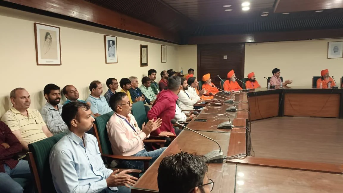 Participants in discussion at the Spiritual Festival in New Delhi